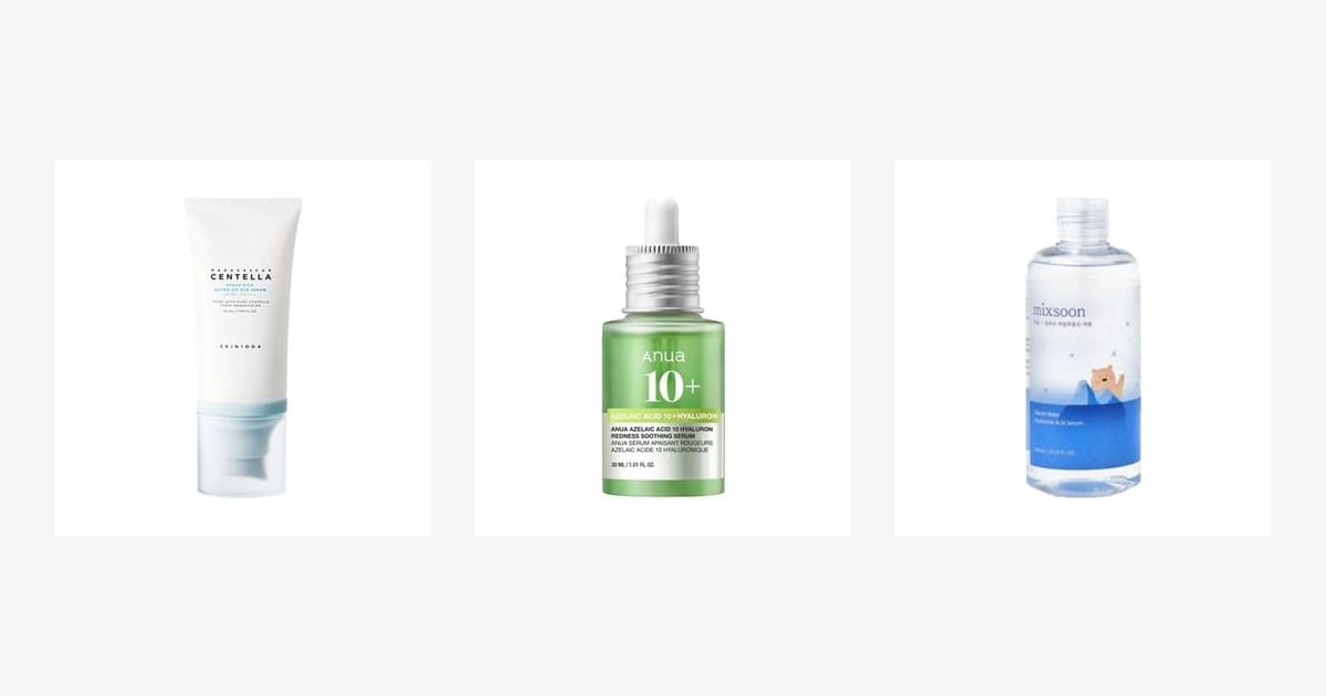 Korean hyaluronic acid serums and sunscreen side by side