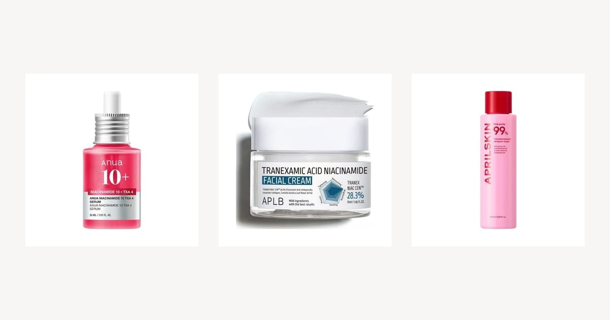Korean tranexamic acid serums, cream and toner